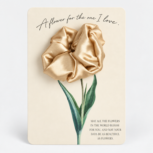 A Flower for You – Satin Scrunchie Flower Greeting Card