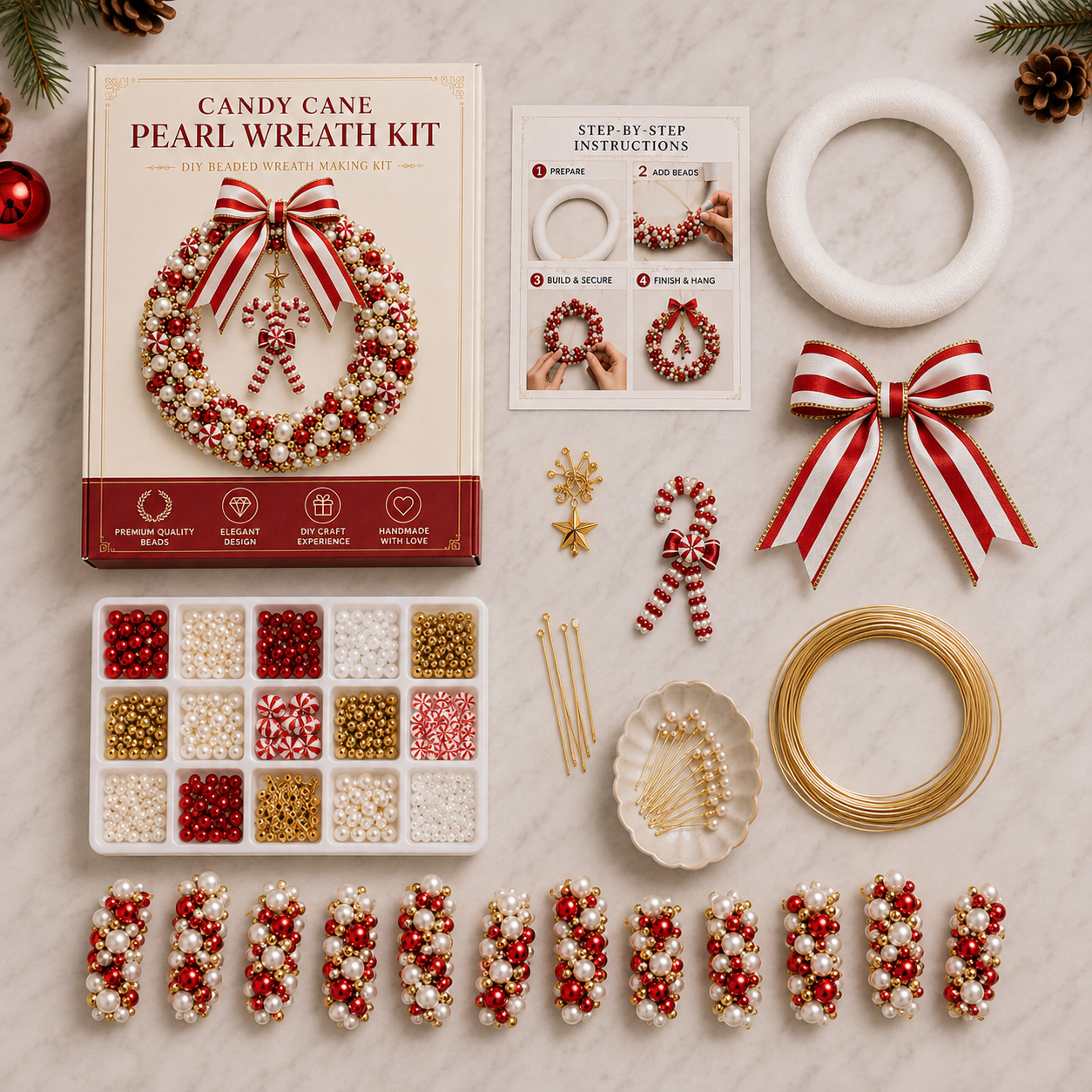 Plymagic DIY Pearl Art - Christmas Wreath
