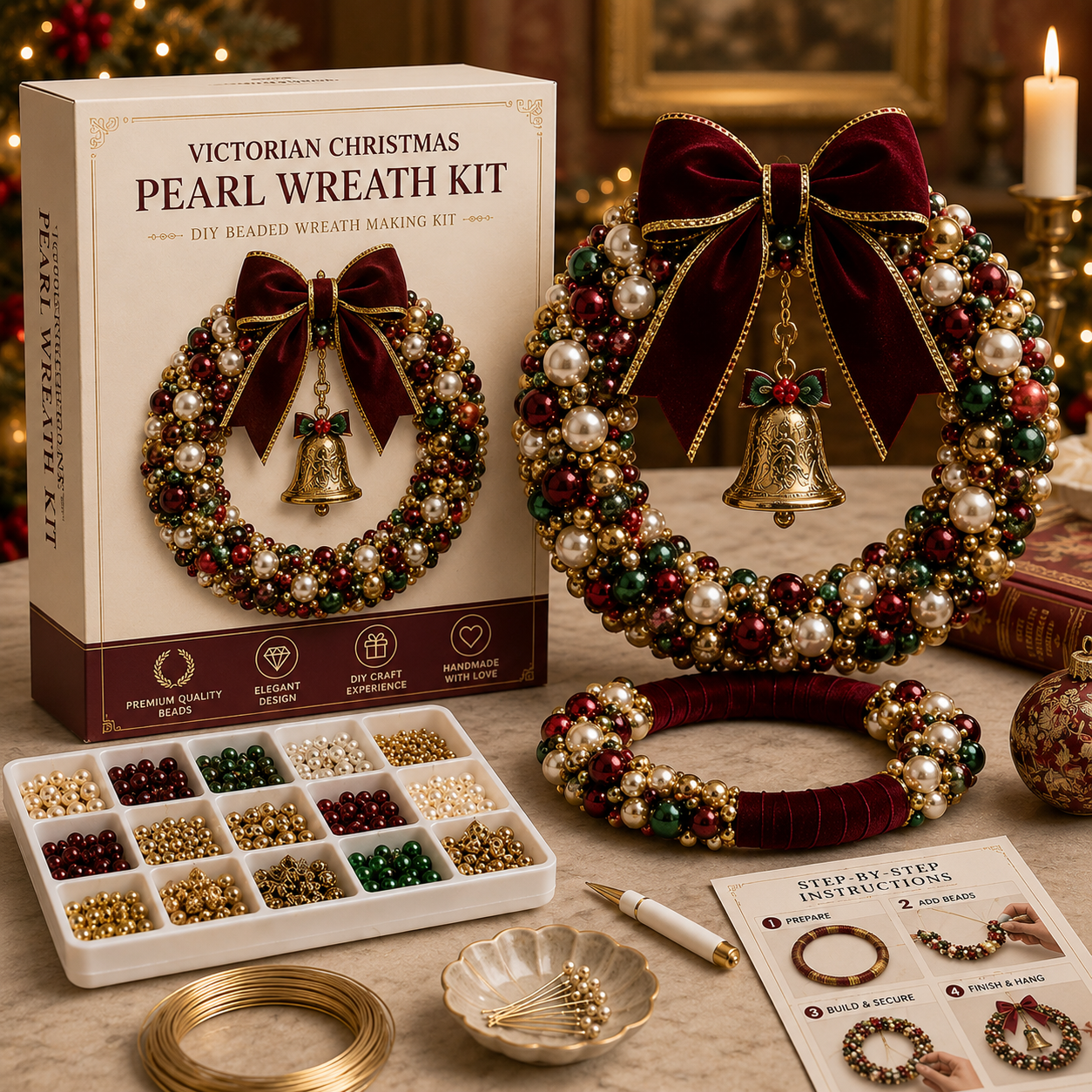 Plymagic DIY Pearl Art - Christmas Wreath