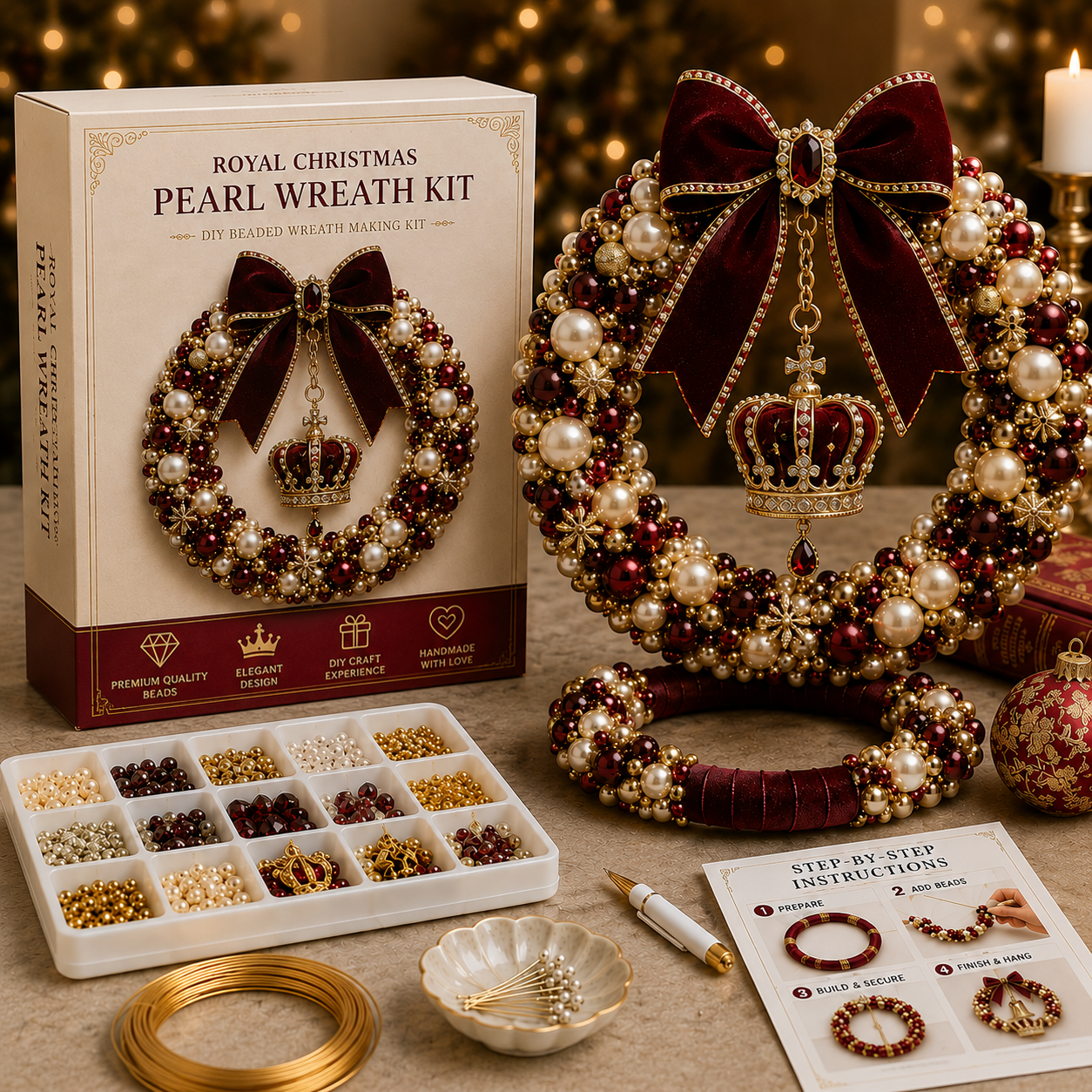 Plymagic DIY Pearl Art - Christmas Wreath