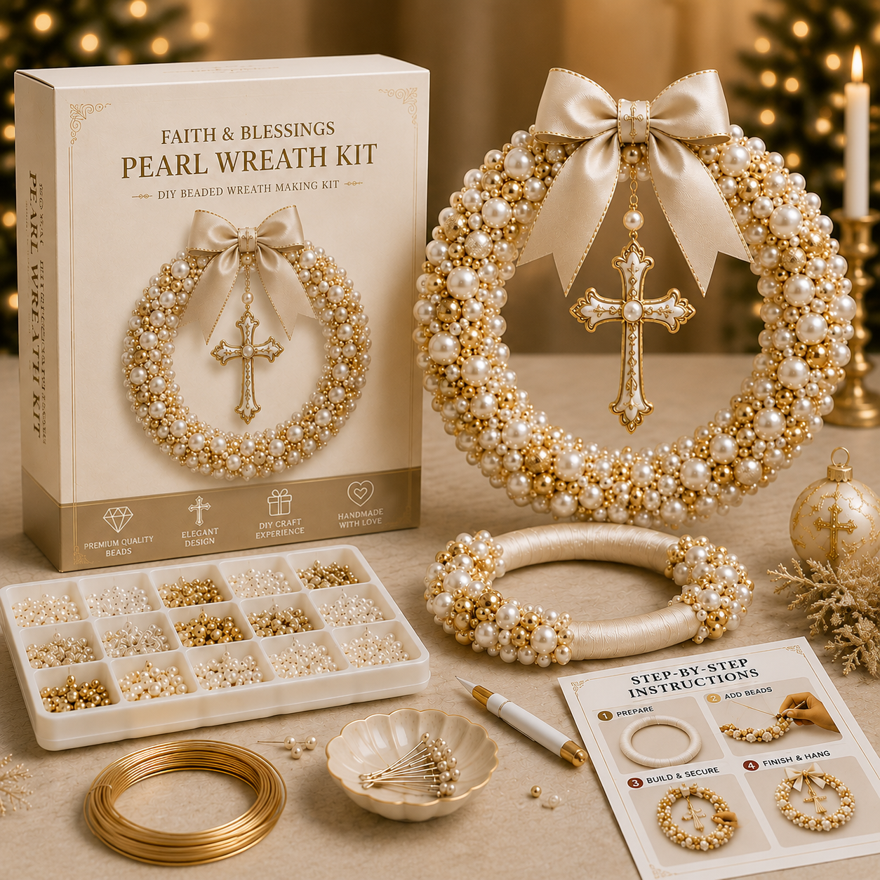 Plymagic DIY Pearl Art - Christmas Wreath