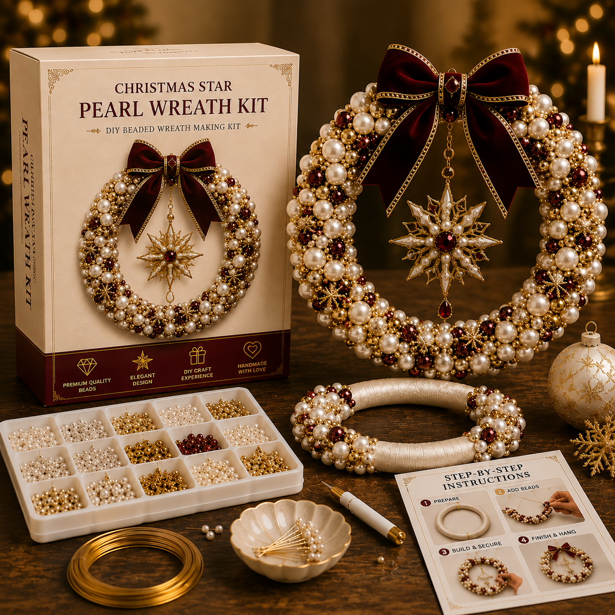 Plymagic DIY Pearl Art - Christmas Wreath