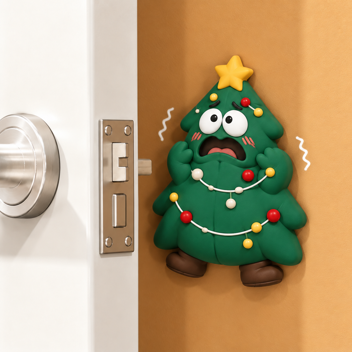 🎄 Christmas Door Wall Bumper – Cute 3D Anti-Collision Protector
