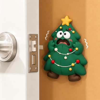 🎄 Christmas Door Wall Bumper – Cute 3D Anti-Collision Protector