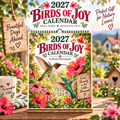 🐦 2027 Hummingbird Wall Calendar – 12 Months of Color & Joy