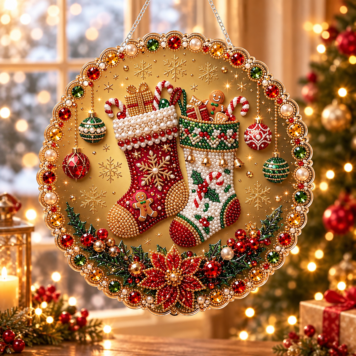 Plymagic DIY Pearl Art - Christmas Hanging Ornament