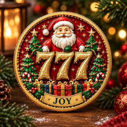 🎄✨ Lucky 777 Christmas Blessing Medallions Set — 9-Piece Holiday Collectible Coins 🎁