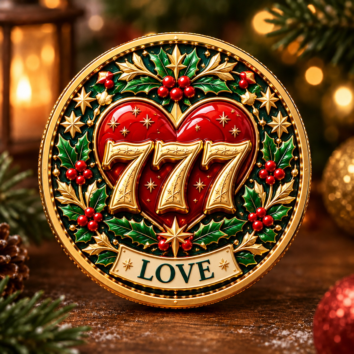 🎄✨ Lucky 777 Christmas Blessing Medallions Set — 9-Piece Holiday Collectible Coins 🎁