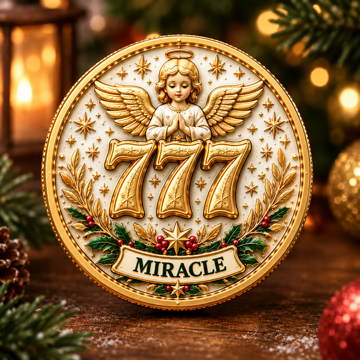 🎄✨ Lucky 777 Christmas Blessing Medallions Set — 9-Piece Holiday Collectible Coins 🎁