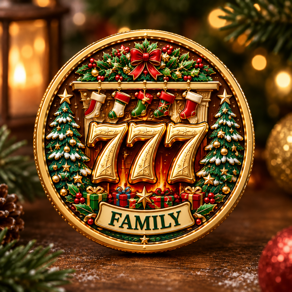 🎄✨ Lucky 777 Christmas Blessing Medallions Set — 9-Piece Holiday Collectible Coins 🎁