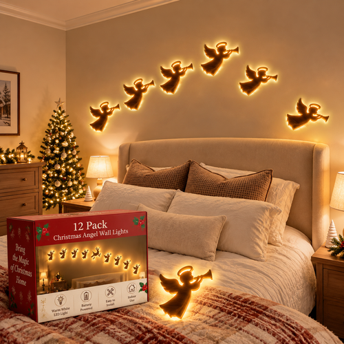 ✨ Christmas Angel Wall Lights – Create a Magical Holiday Glow in Your Home
