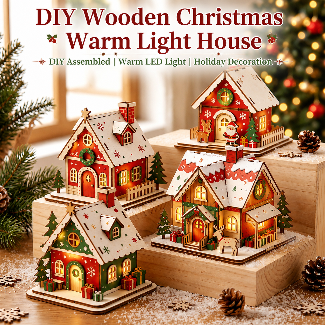 Plymagic DIY Mini House - Christmas Cabin