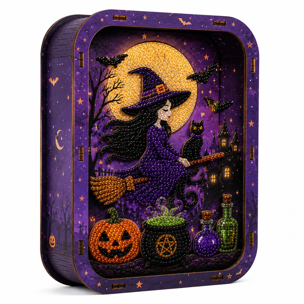 Plymagic DIY Pearl Art - Halloween Wooden Tabletop