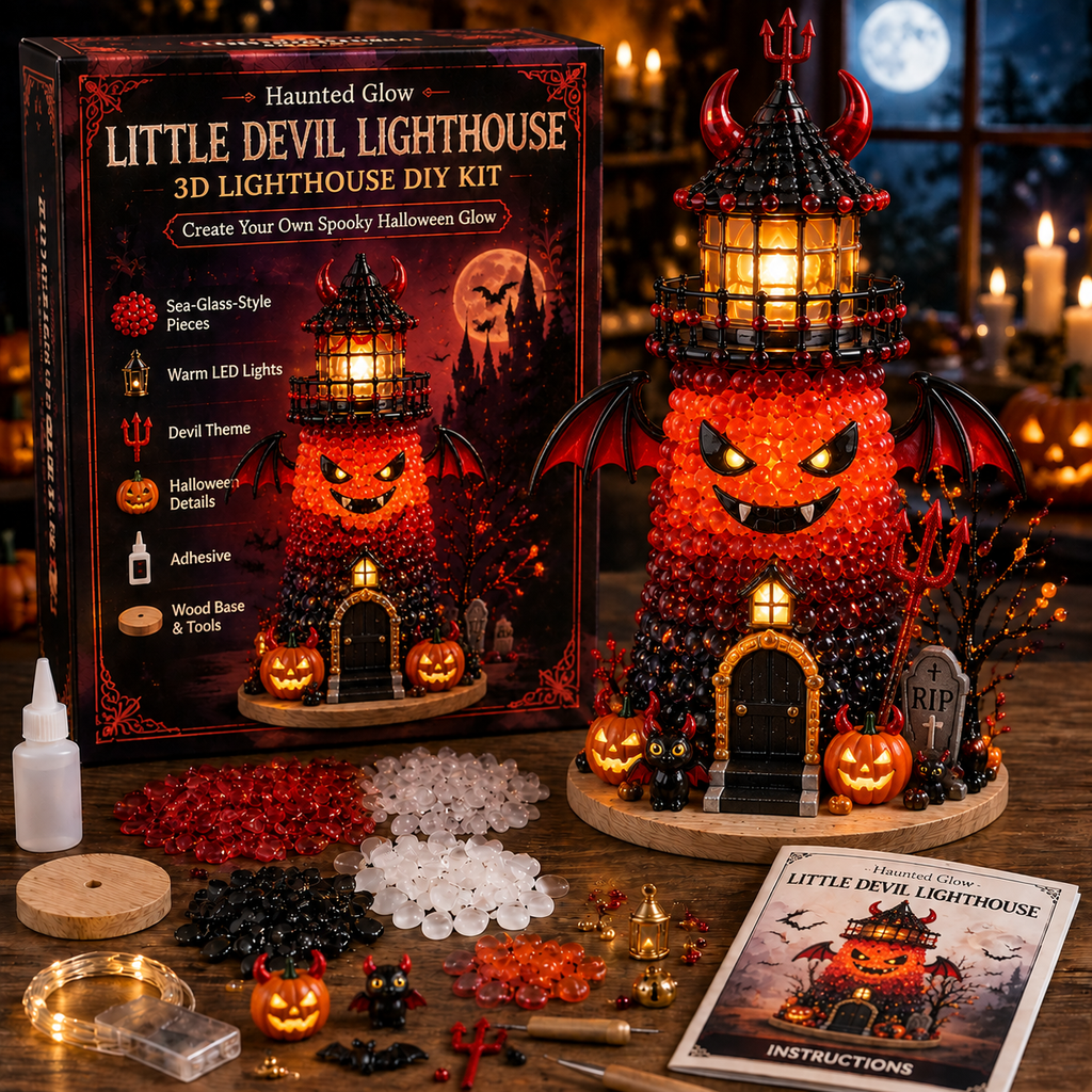 🎄 Halloween Sea‑Glass Lighthouse DIY Kits
