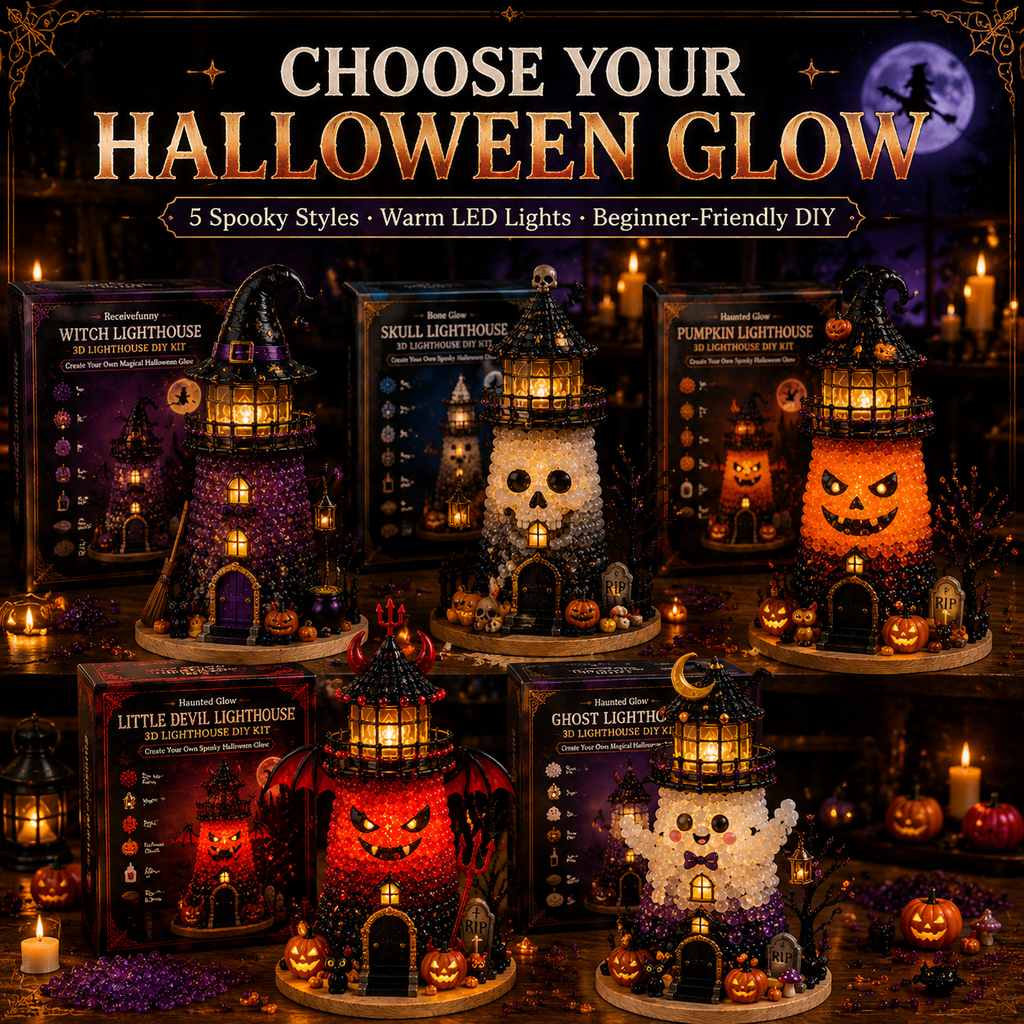 🎄 Halloween Sea‑Glass Lighthouse DIY Kits