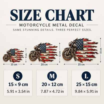 Vintage American Flag Motorcycle Metal Emblem