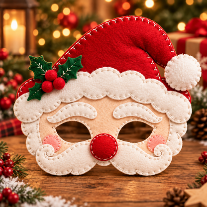 🎄 Handmade Christmas Felt Masks | Cute Holiday Party Costumes & Festive Dress-Up Accessories