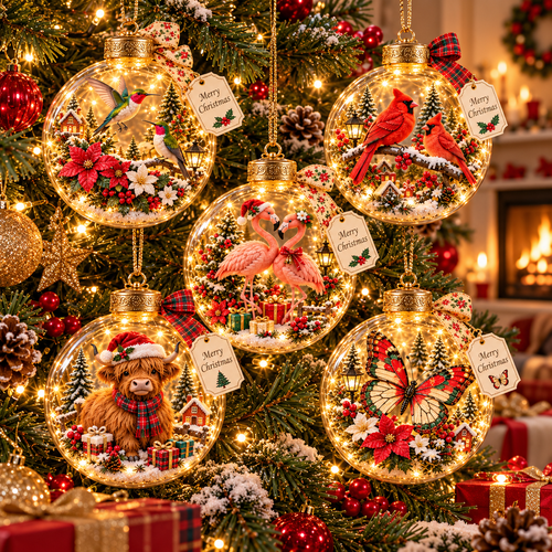 🎅 2026 Christmas Gift 50% Off - 3D Christmas Animal Globe Ornaments