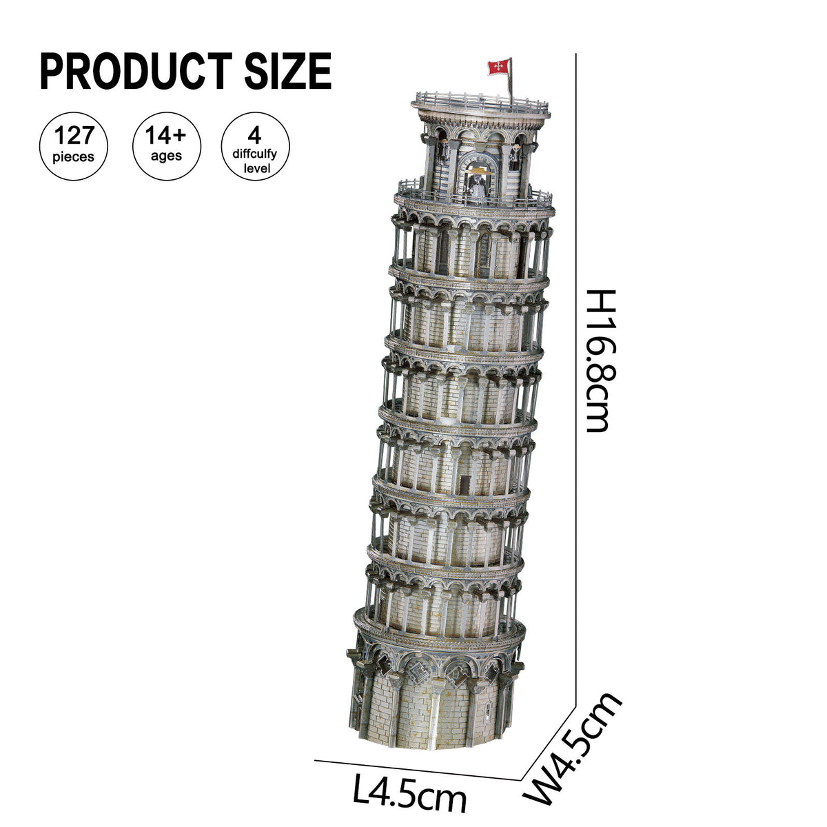 Plymagic Assembly Model - Leaning Tower of Pisa