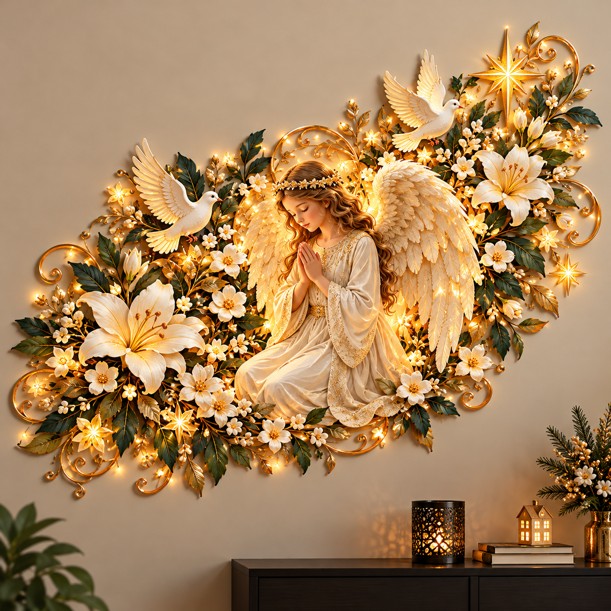 Nativity Wall Art – Holy Family & Bethlehem Star Christmas Decoration