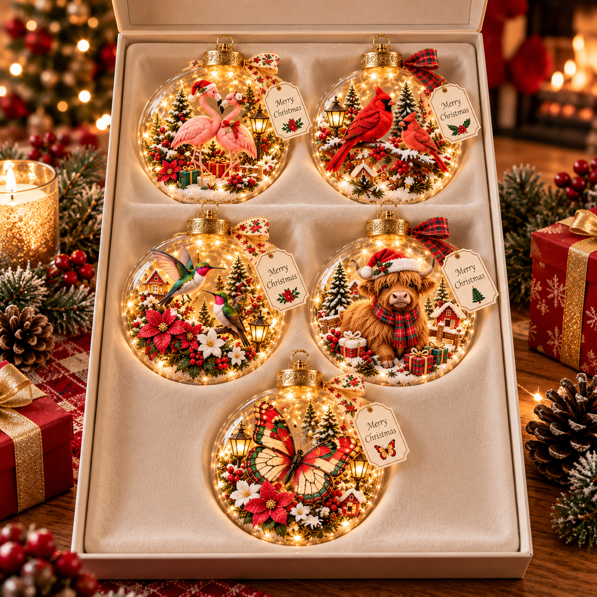 🎅 2026 Christmas Gift 50% Off - 3D Christmas Animal Globe Ornaments