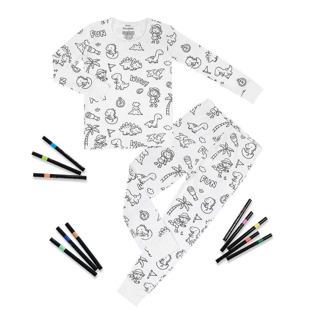 Kids' Bamboo Coloring Pajama Set