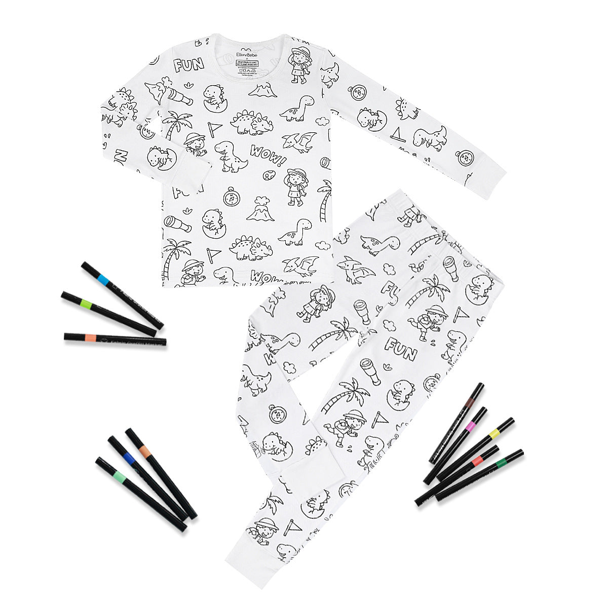 Kids' Bamboo Coloring Pajama Set