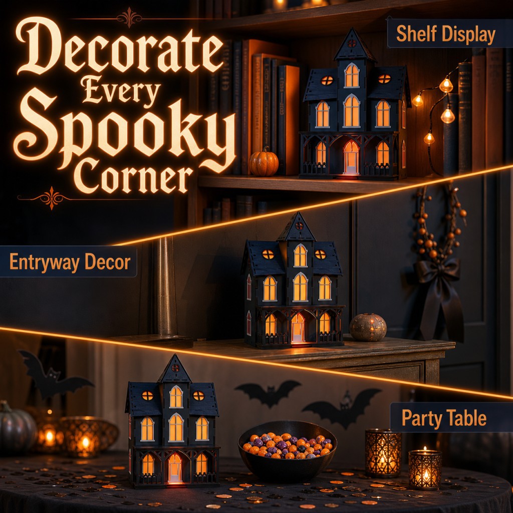Plymagic DIY Mini House - Halloween Haunted House Decorations