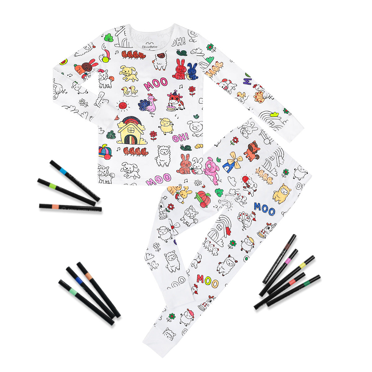Kids' Bamboo Coloring Pajama Set