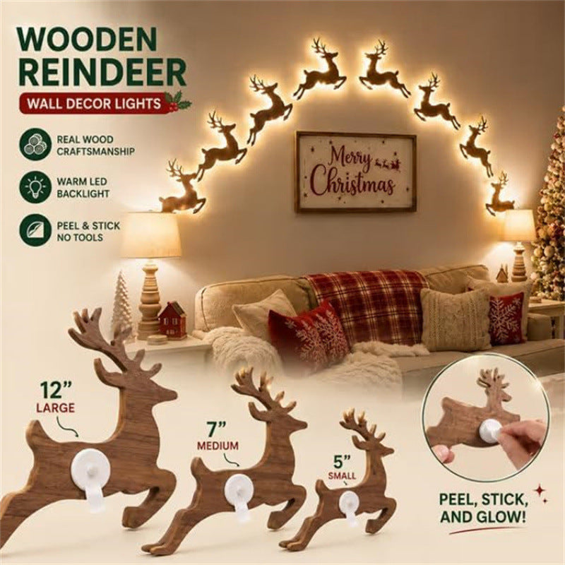 Snugorae Lighted Reindeer Christmas Wall Decor – 12 Pack