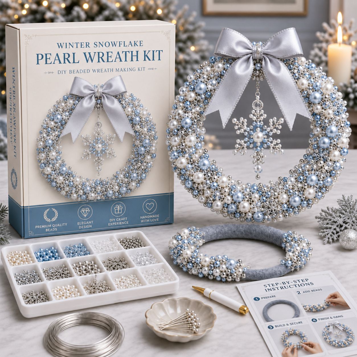 Plymagic DIY Pearl Art - Christmas Wreath