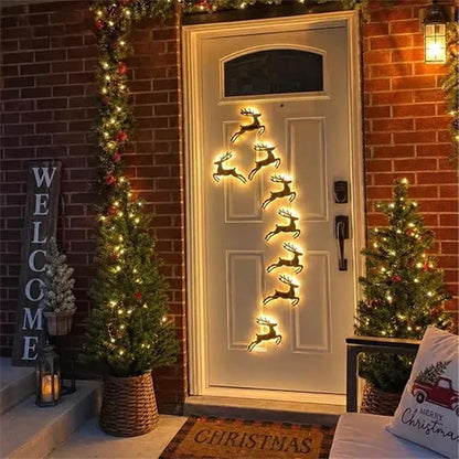 Snugorae Lighted Reindeer Christmas Wall Decor – 12 Pack