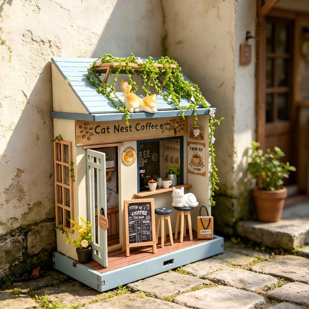 Plymagic DIY Mini House - Cat Perch Café