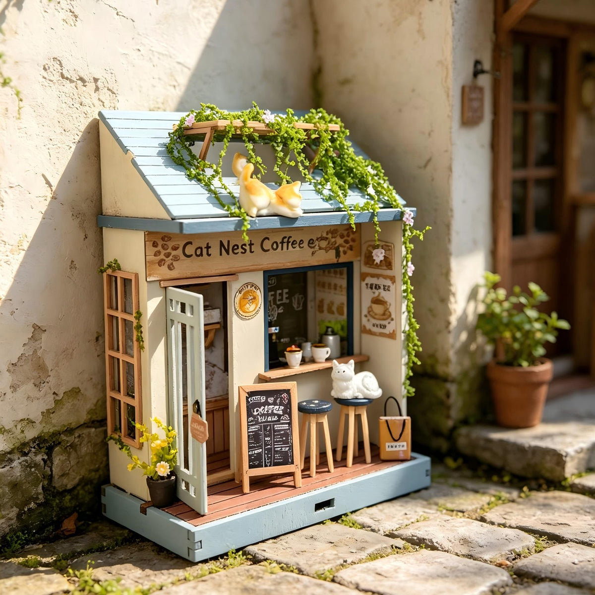 Plymagic DIY Mini House - Cat Perch Café