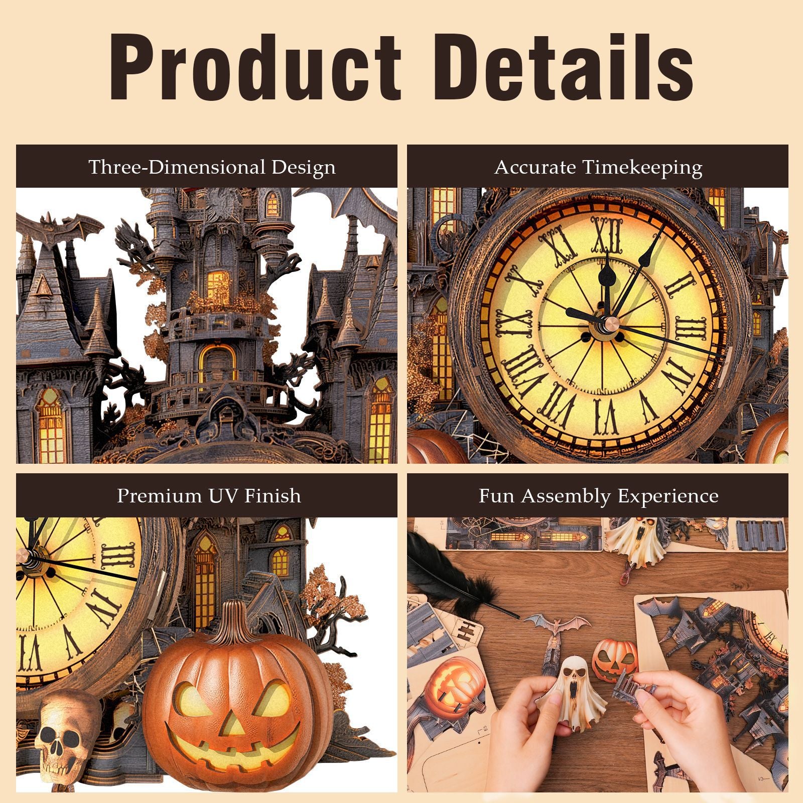 Plymagic DIY Assembled Clock - Horror Castle