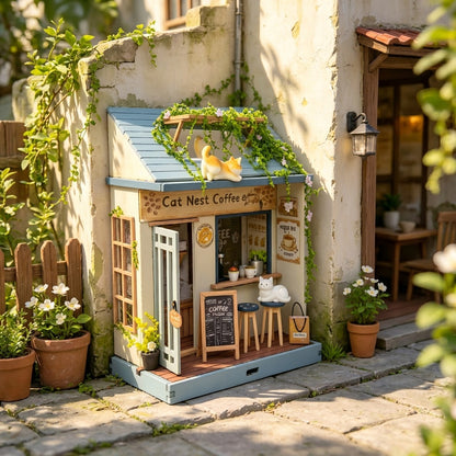 Plymagic DIY Mini House - Cat Perch Café