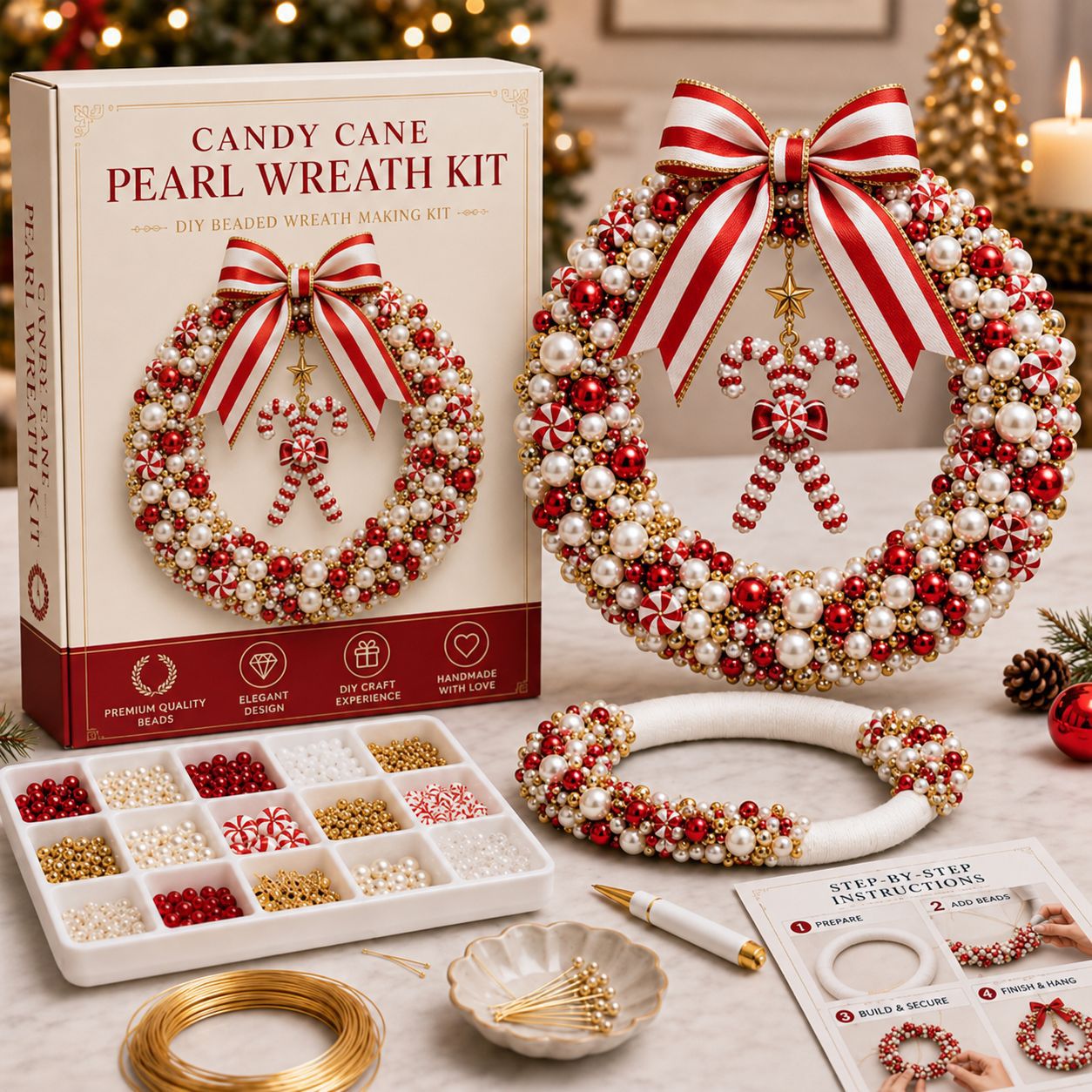Plymagic DIY Pearl Art - Christmas Wreath