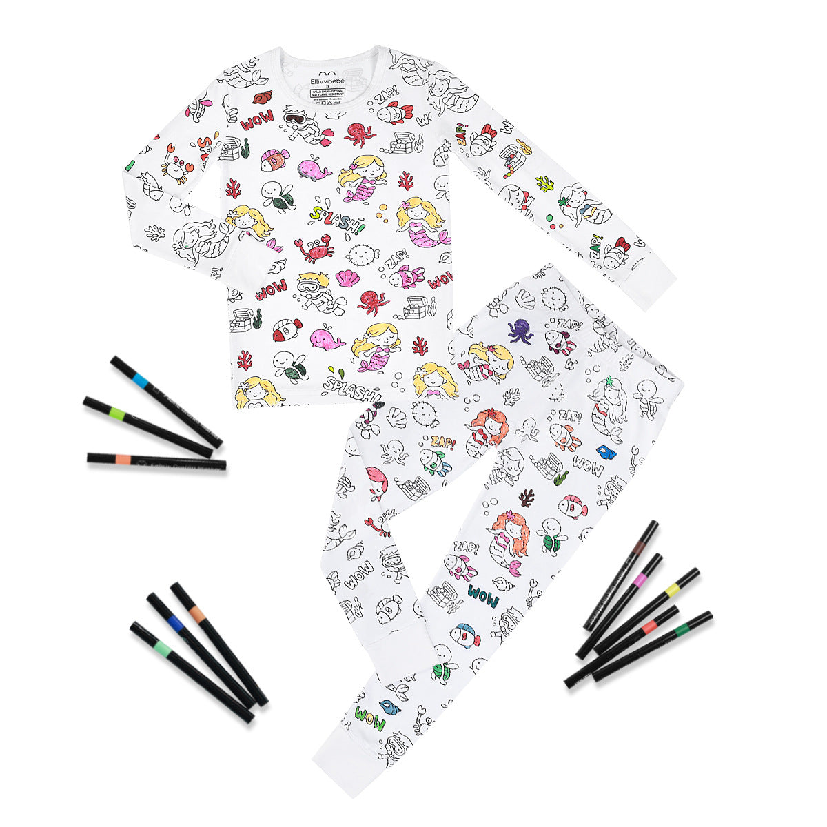 Kids' Bamboo Coloring Pajama Set