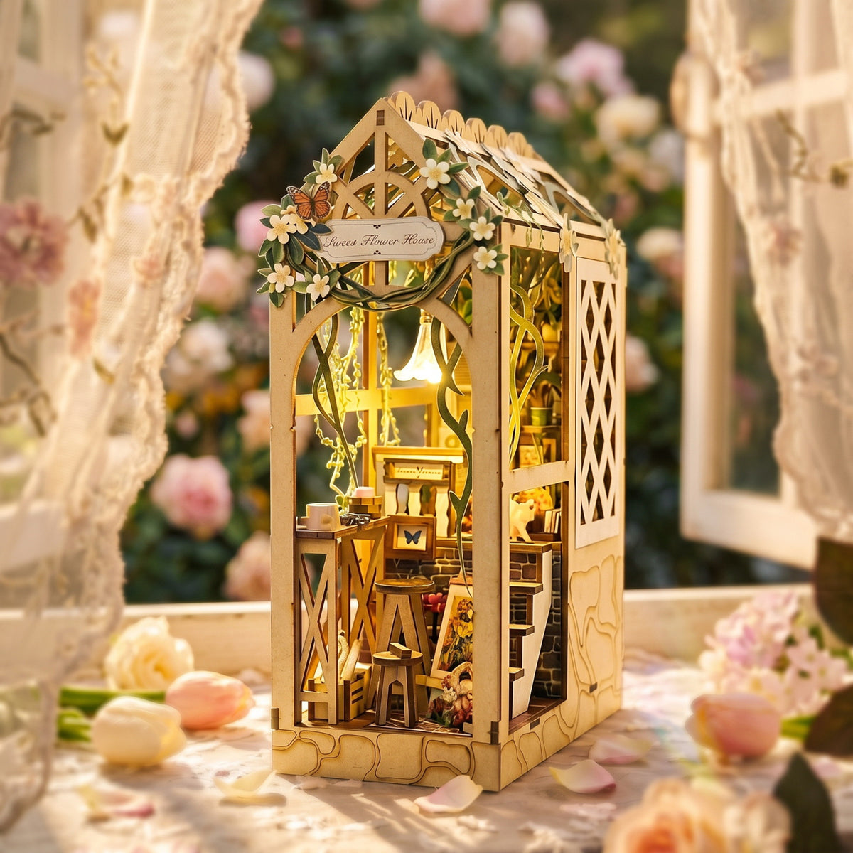 Plymagic DIY Book Nook - Serene Flower House