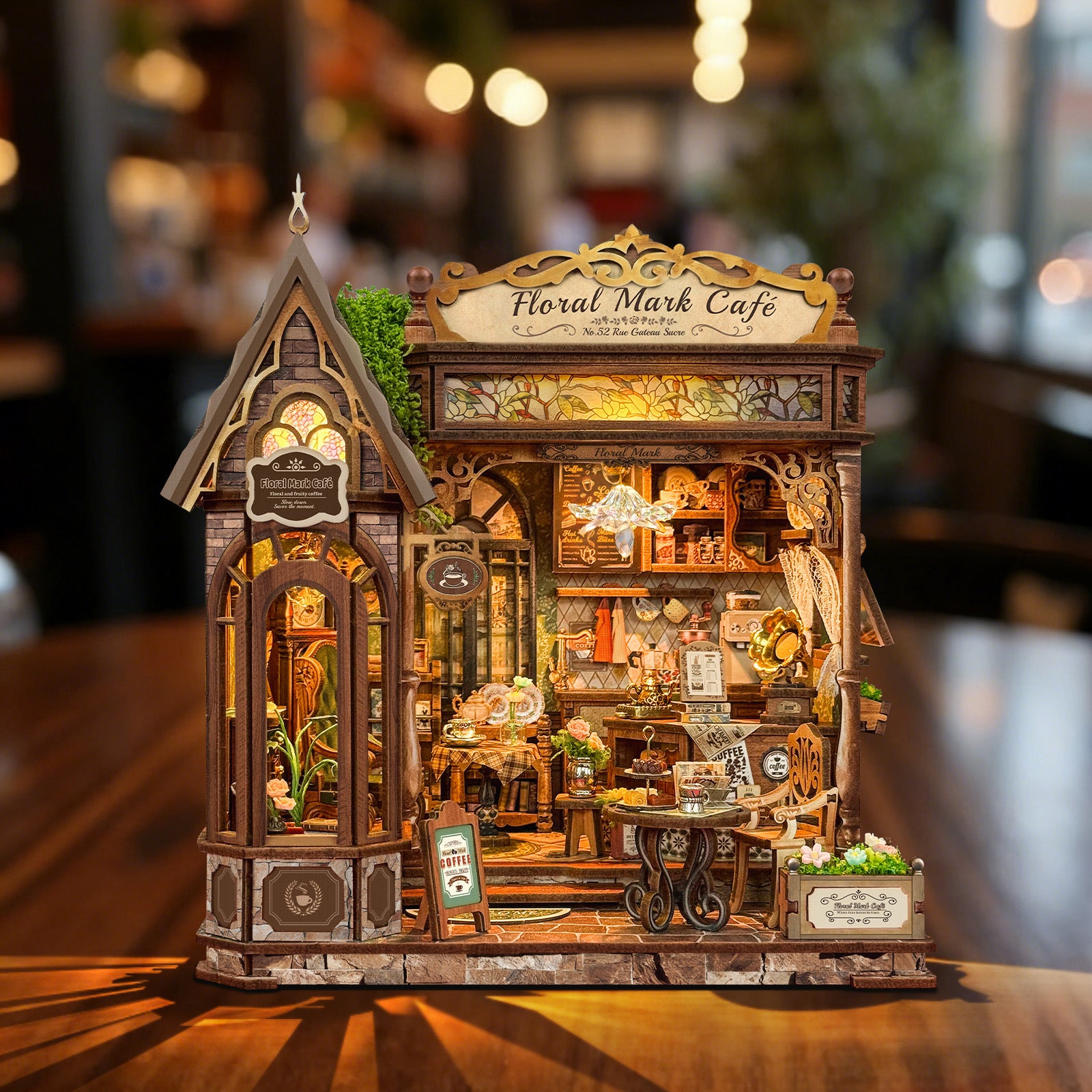 Plymagic DIY Mini House - Floral Mark Café