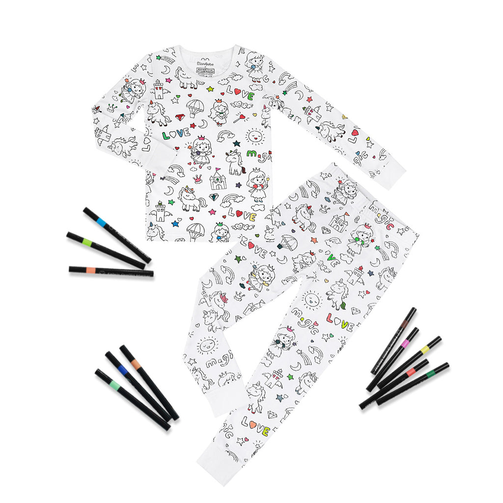 Kids' Bamboo Coloring Pajama Set