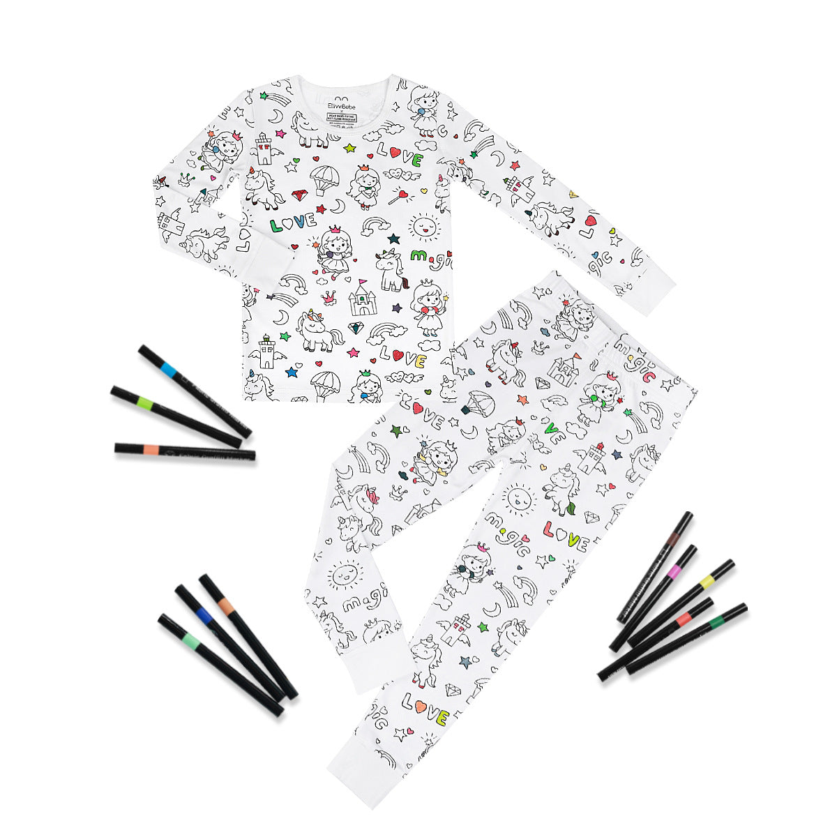 Kids' Bamboo Coloring Pajama Set
