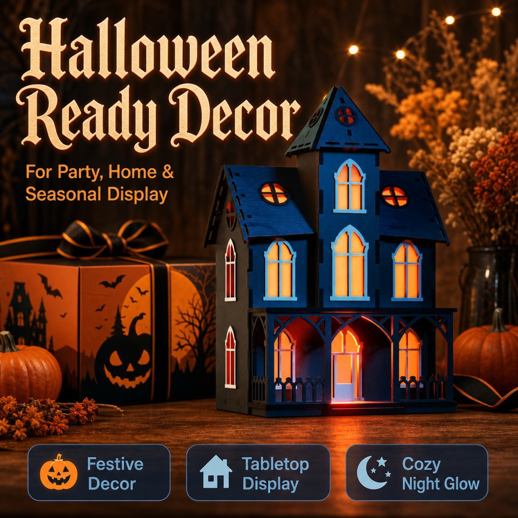 Plymagic DIY Mini House - Halloween Haunted House Decorations