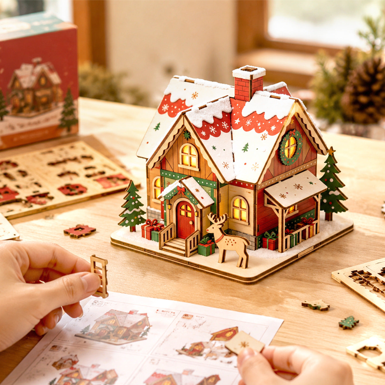 Plymagic DIY Mini House - Christmas Cabin