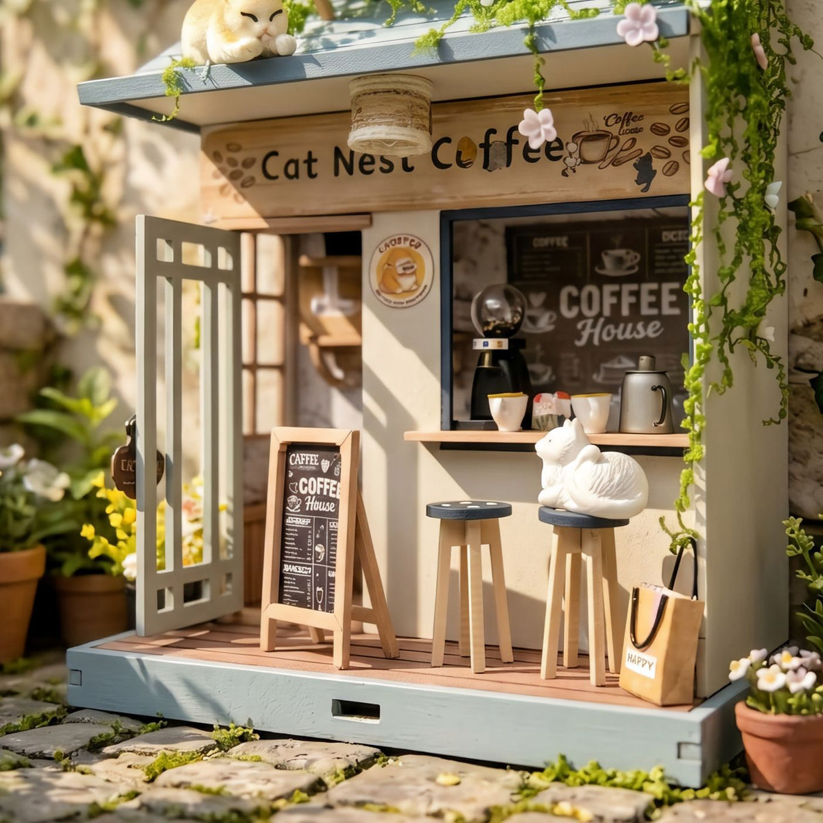 Plymagic DIY Mini House - Cat Perch Café