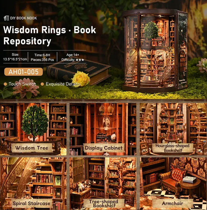 Plymagic DIY Book Nook - Wisdom Ring Book Repository