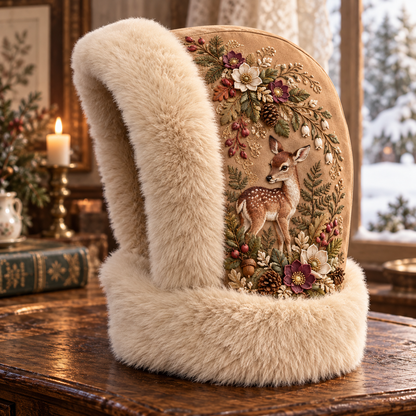 ❄️ Women’s Vintage Floral Plush-Lined Winter Hood