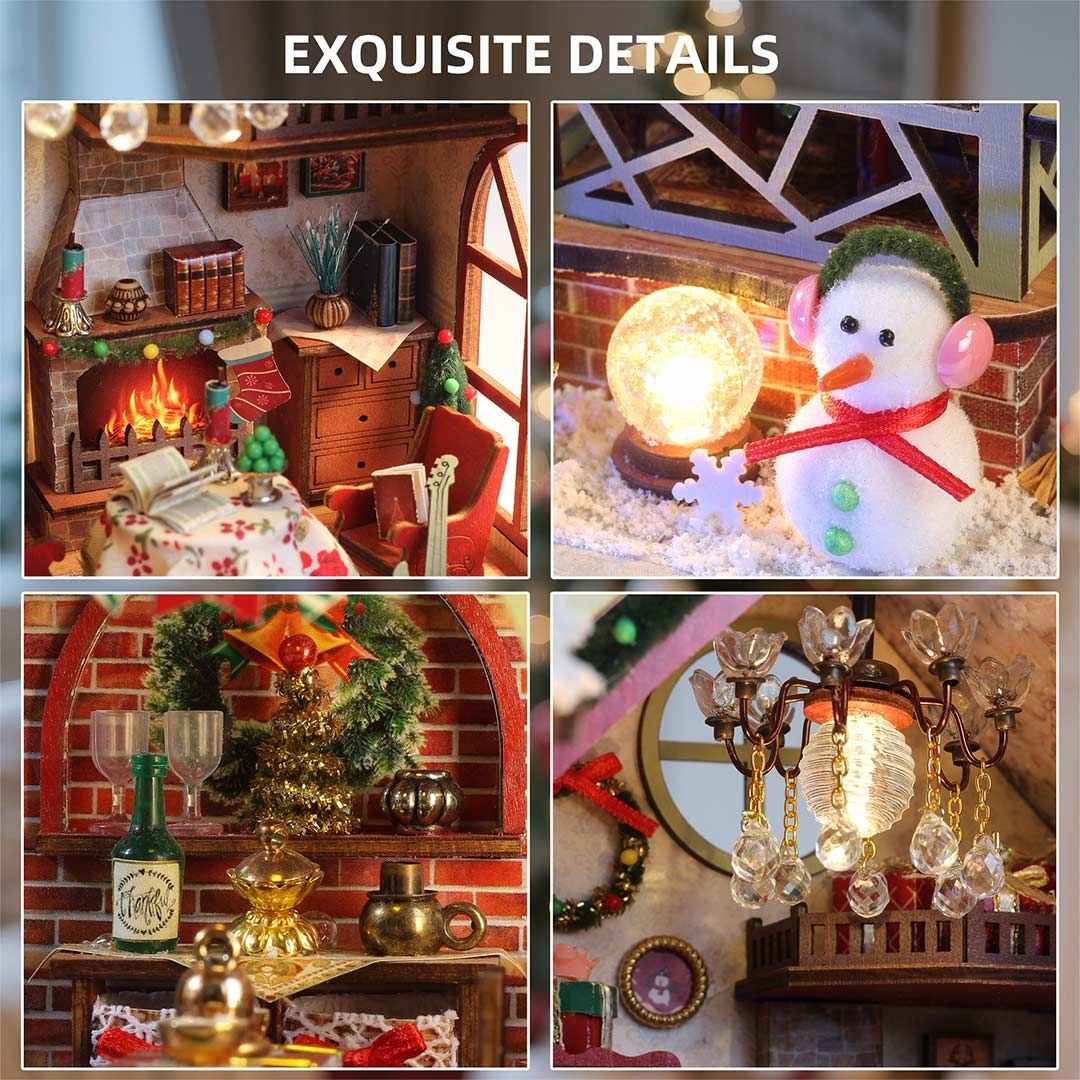 Plymagic DIY Mini House - Warm Christmas Lodge
