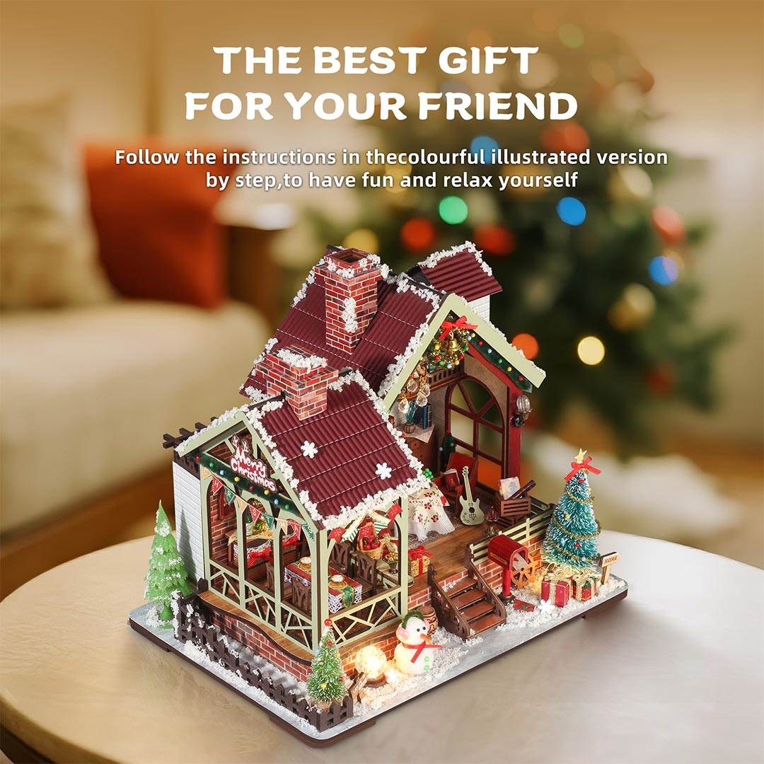 Plymagic DIY Mini House - Warm Christmas Lodge