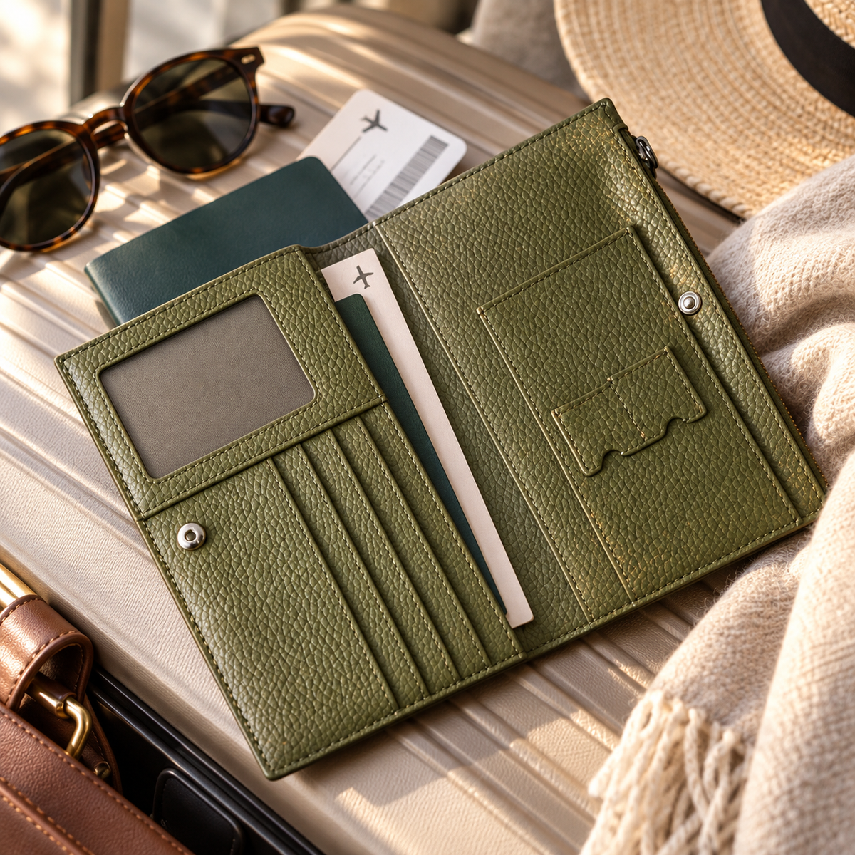 ✈️ Vintage Floral Travel Passport Holder